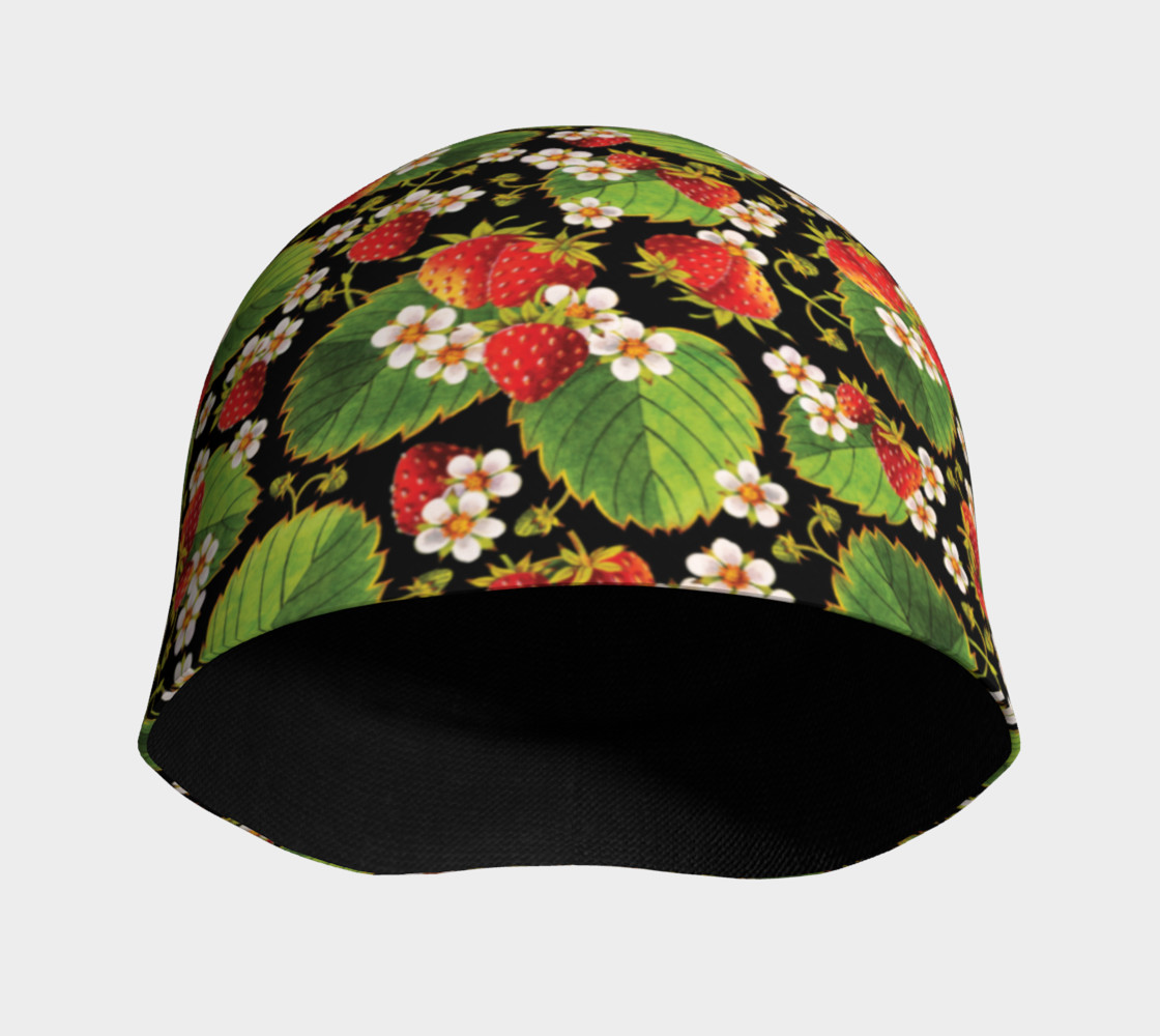 Aperçu de Strawberries on Black Beanie #3