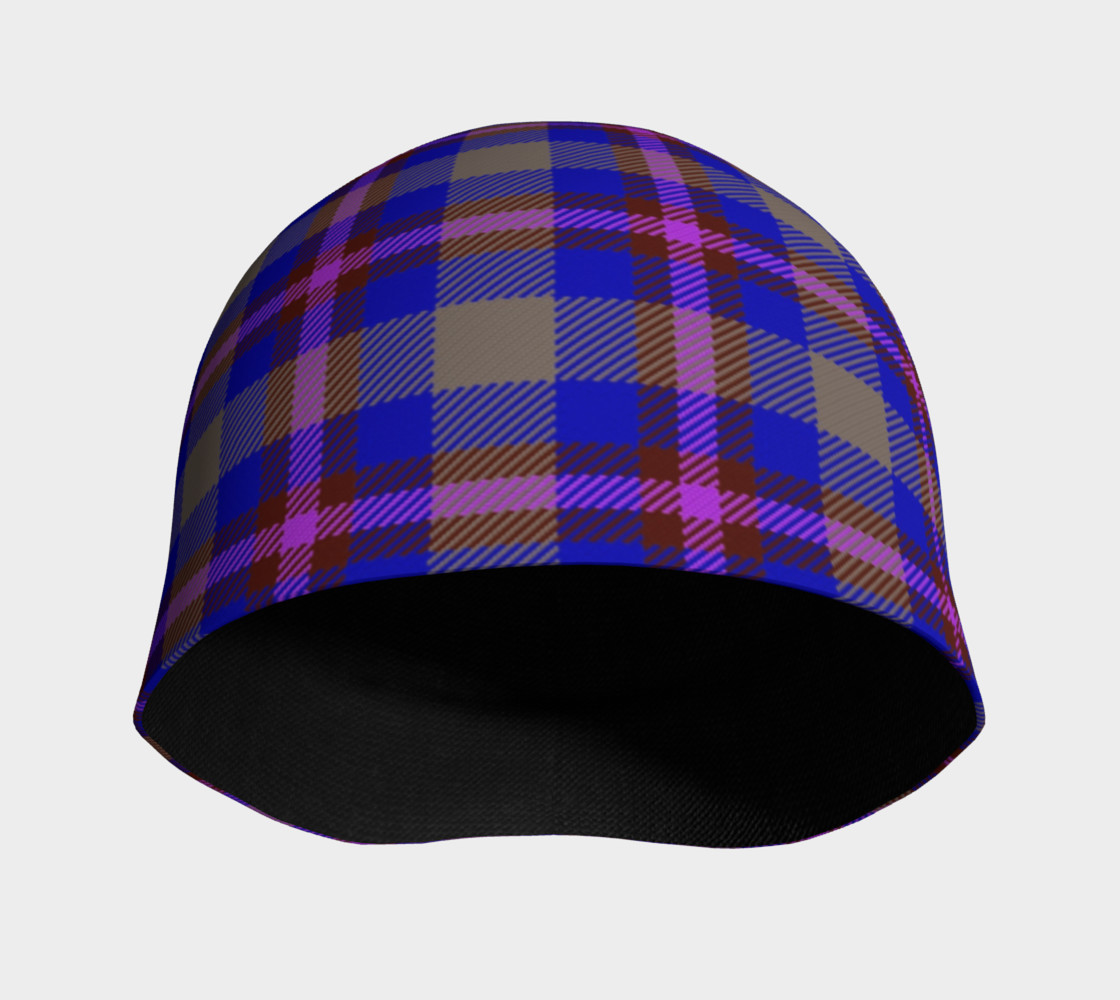 Blue, Grey, and Purple Plaid Beanie preview #3