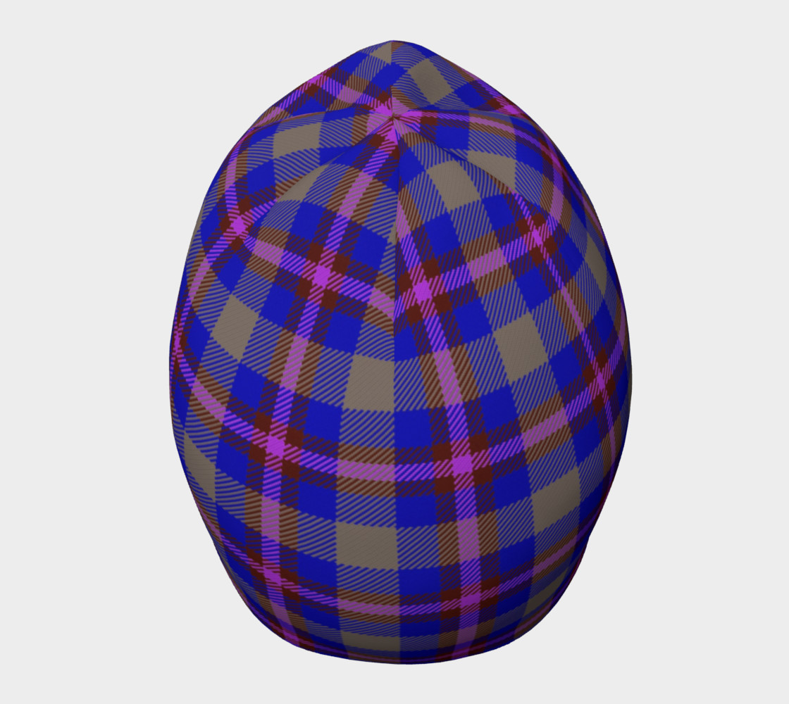 Blue, Grey, and Purple Plaid Beanie preview #5