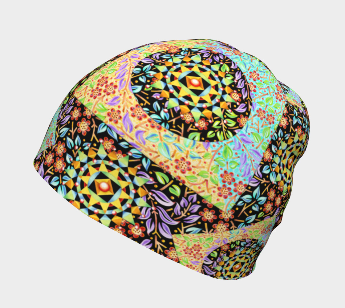 Aperçu de Filigree Floral Patchwork Beanie #2
