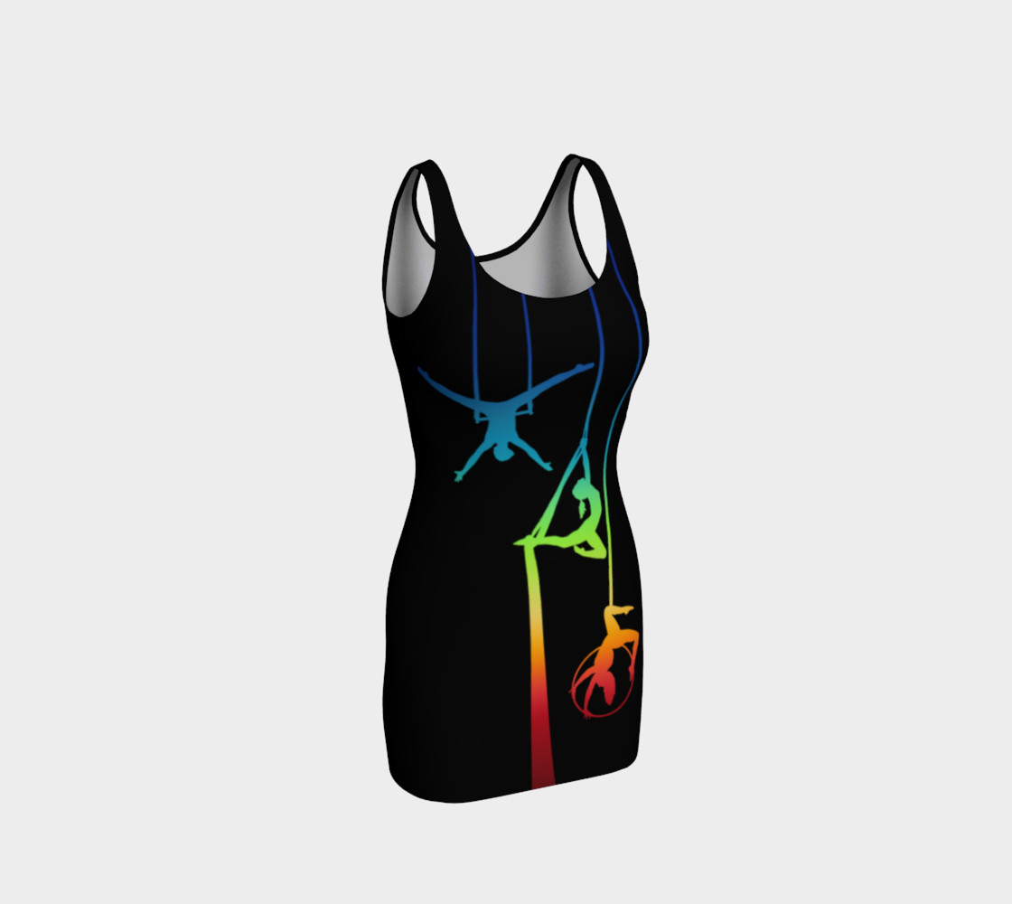 Aerial Ombre - Midnight Rainbow BodyCon Yoga Tank Top Dress 3D preview