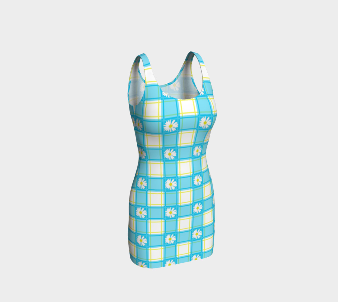 Daisies on Blue Gingham Plaid preview #1