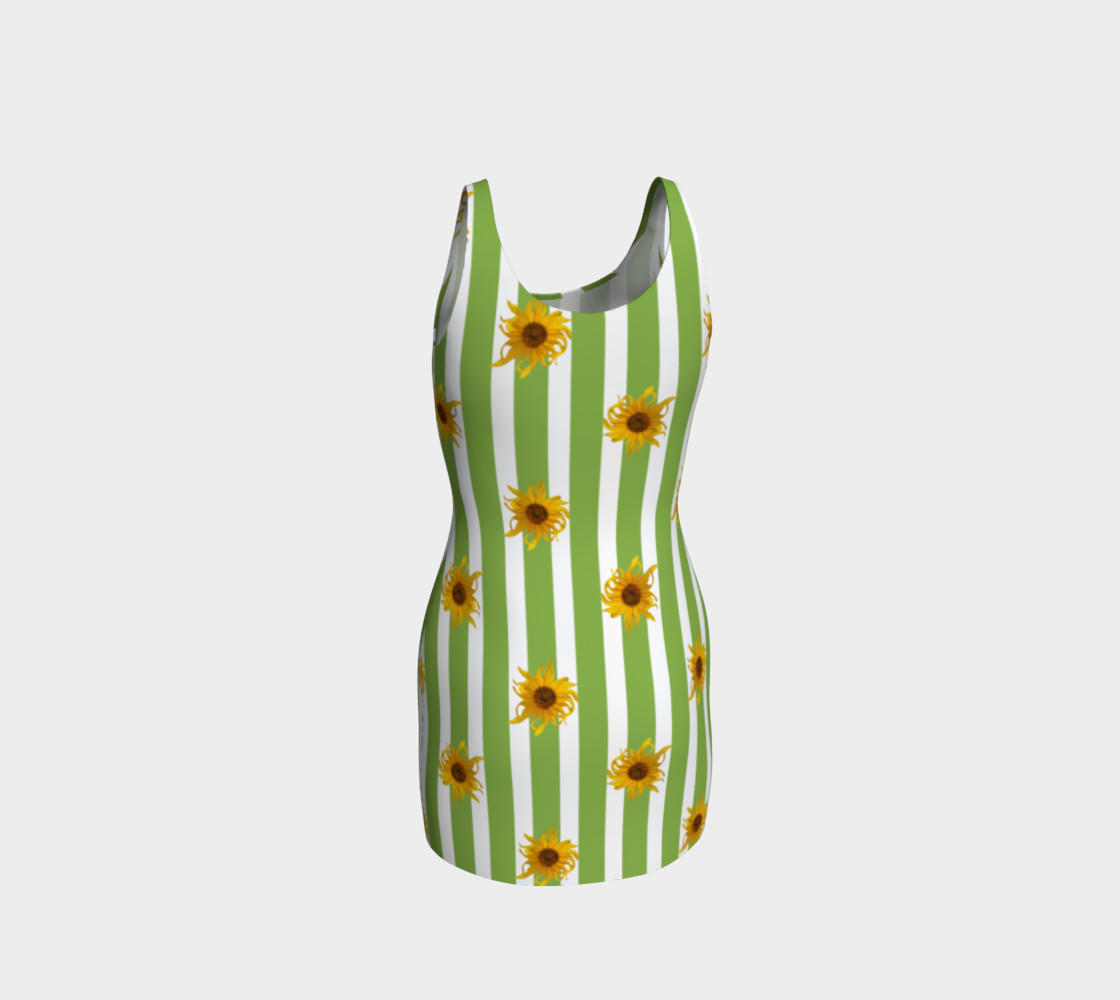 Sunflowers on Green Stripes preview #3