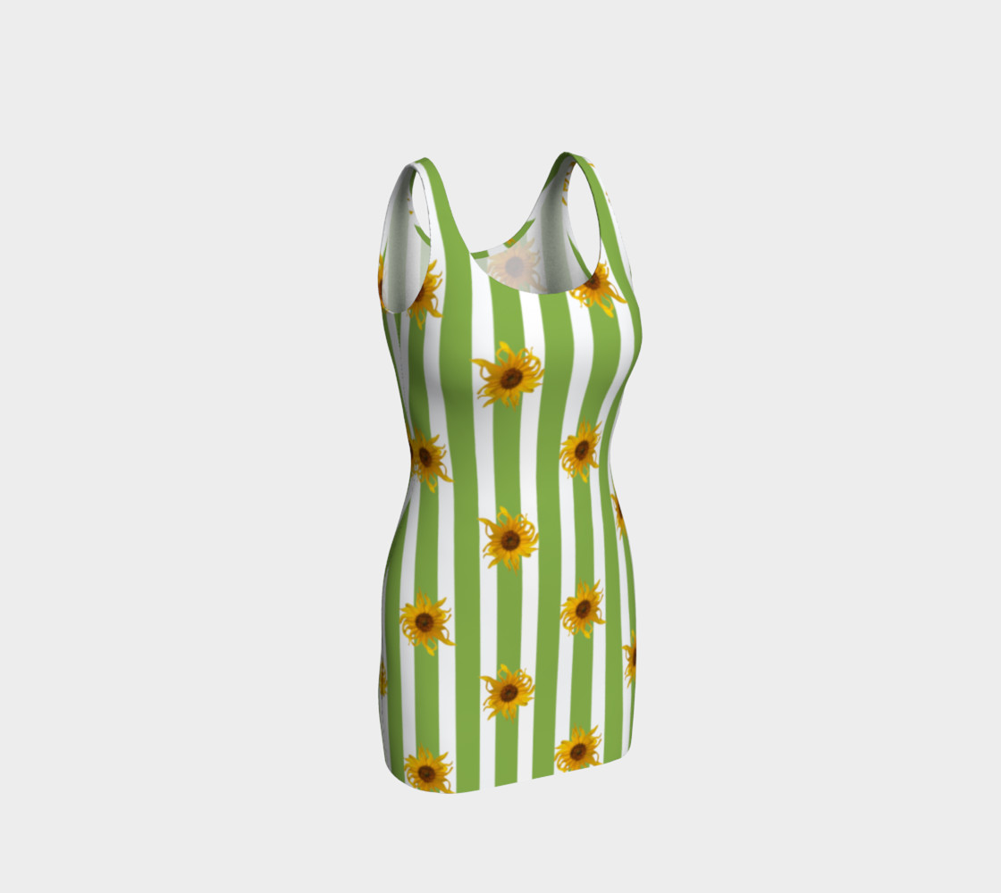 Sunflowers on Green Stripes preview #1