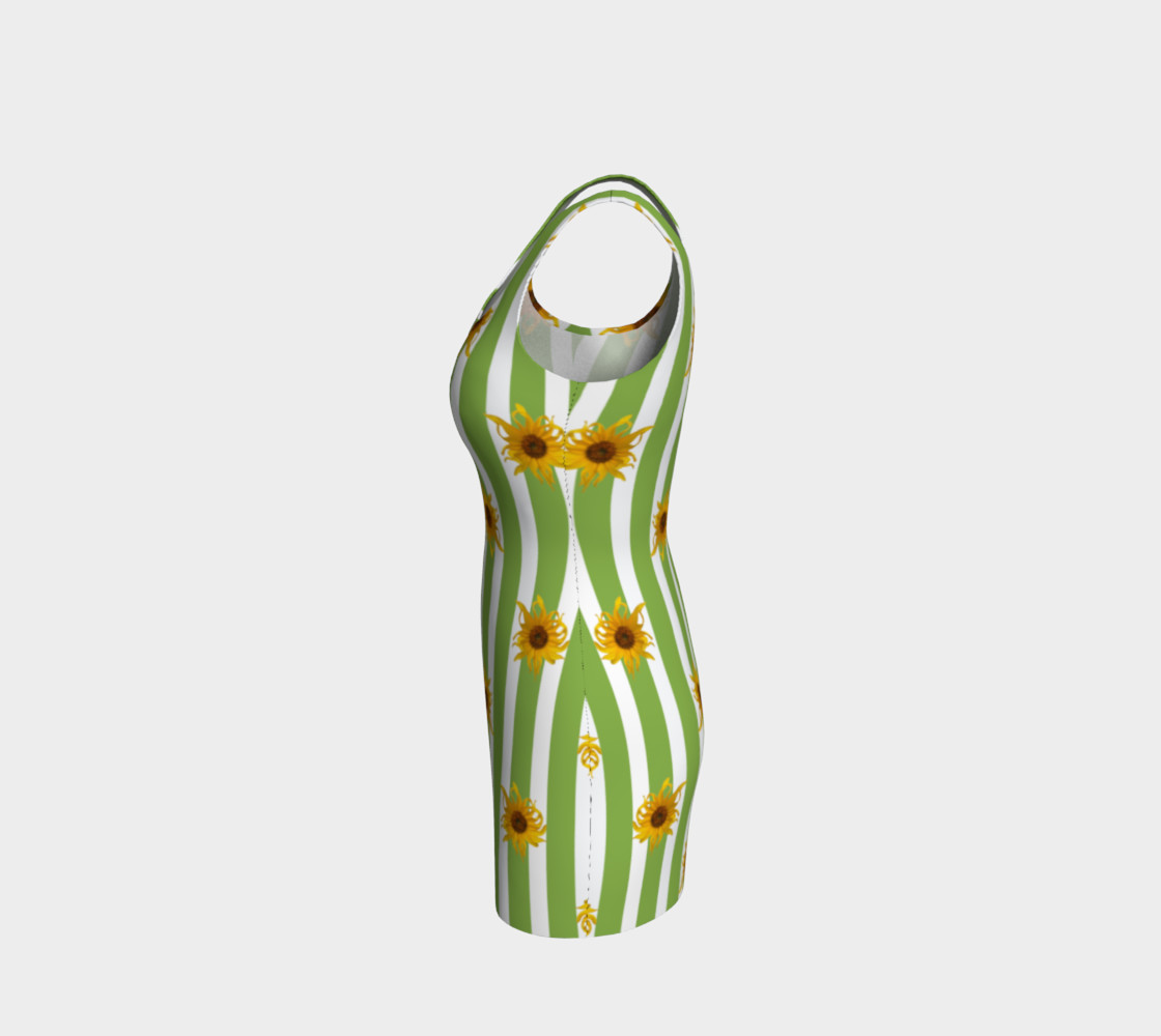 Sunflowers on Green Stripes preview #2