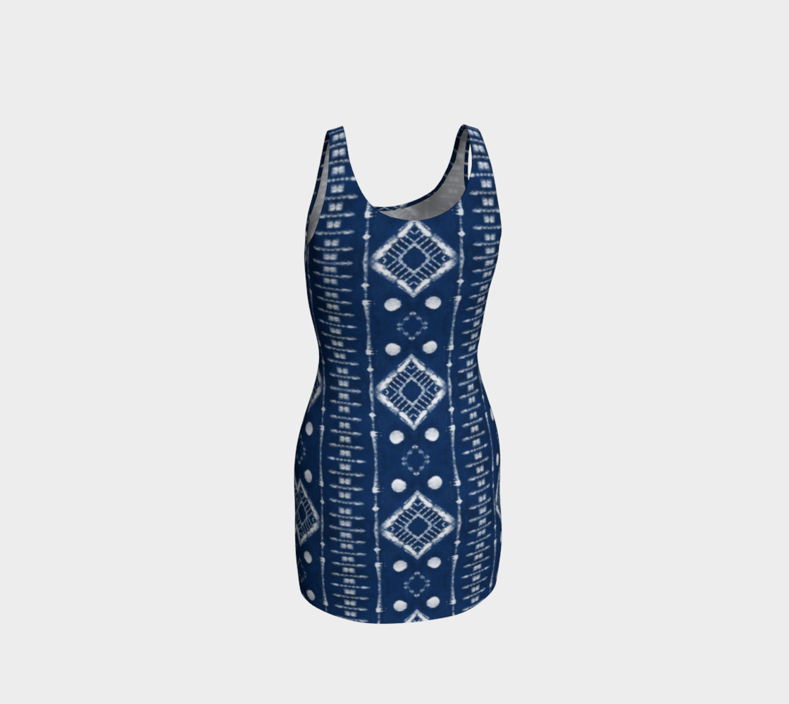 Faux Shibori Ladder in Navy Blue and White preview #3