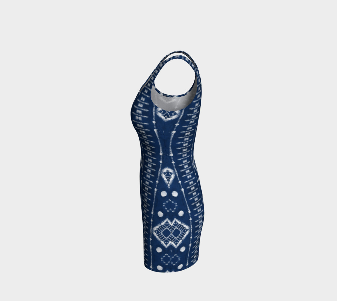 Faux Shibori Ladder in Navy Blue and White preview #2