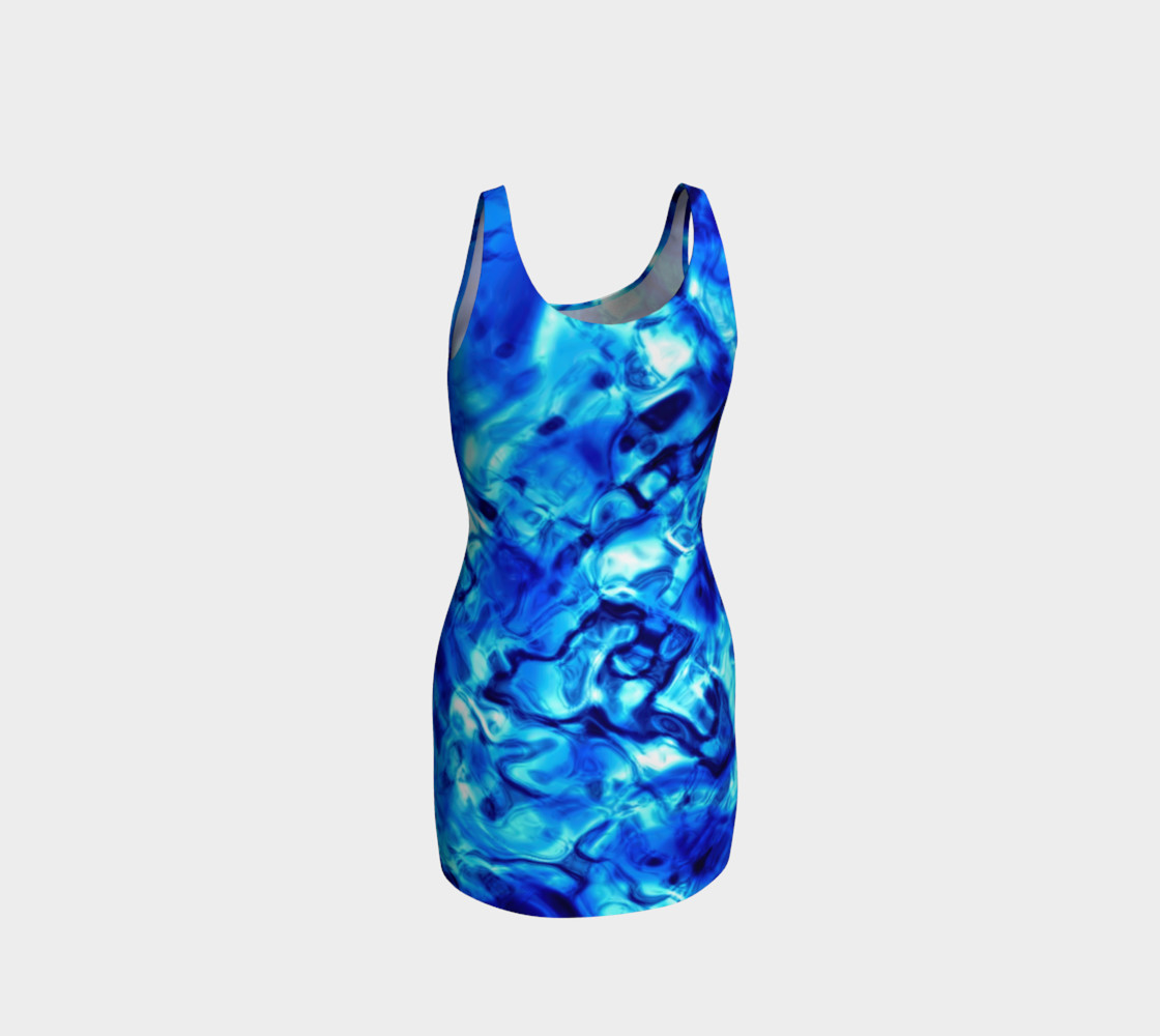 Glistening Blue Water Texture Bodycon Dress preview #3