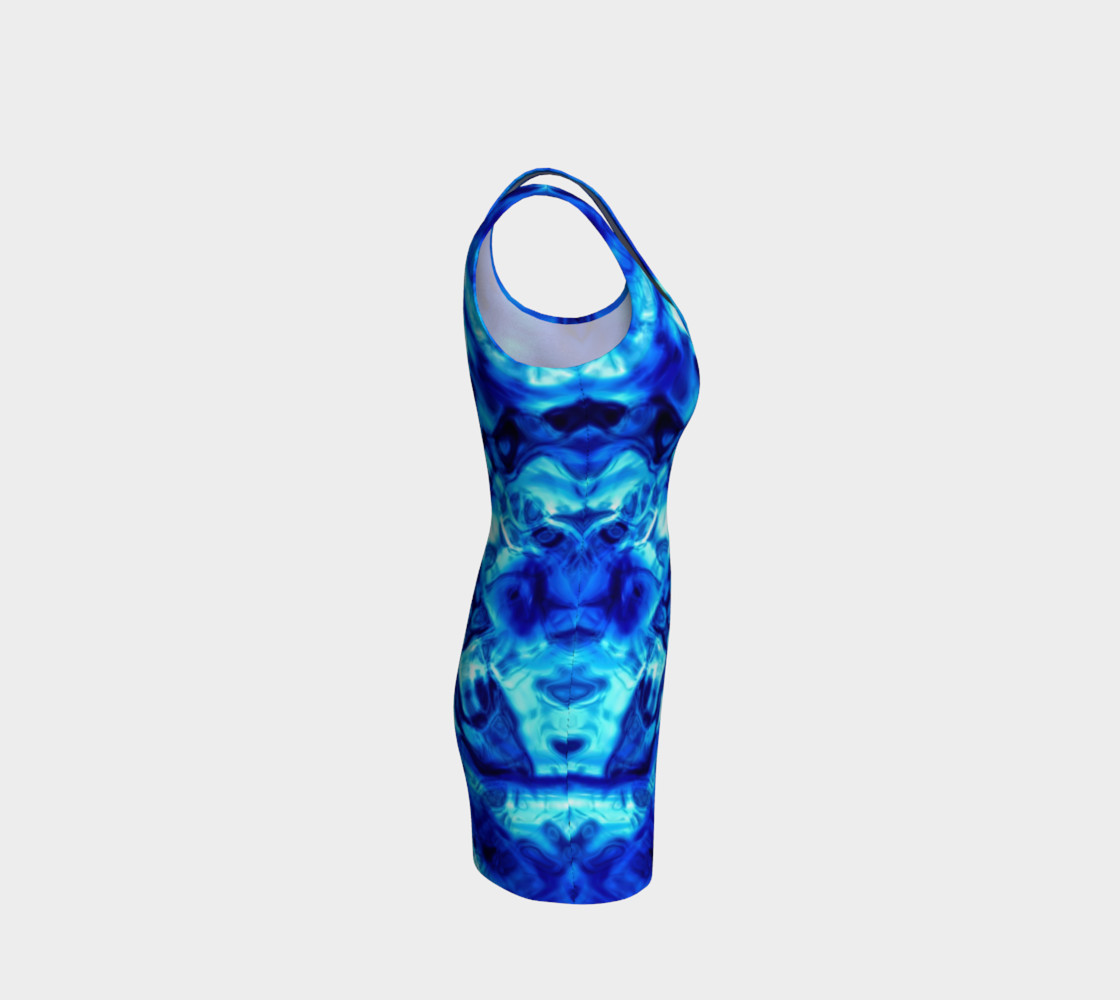 Glistening Blue Water Texture Bodycon Dress preview #4