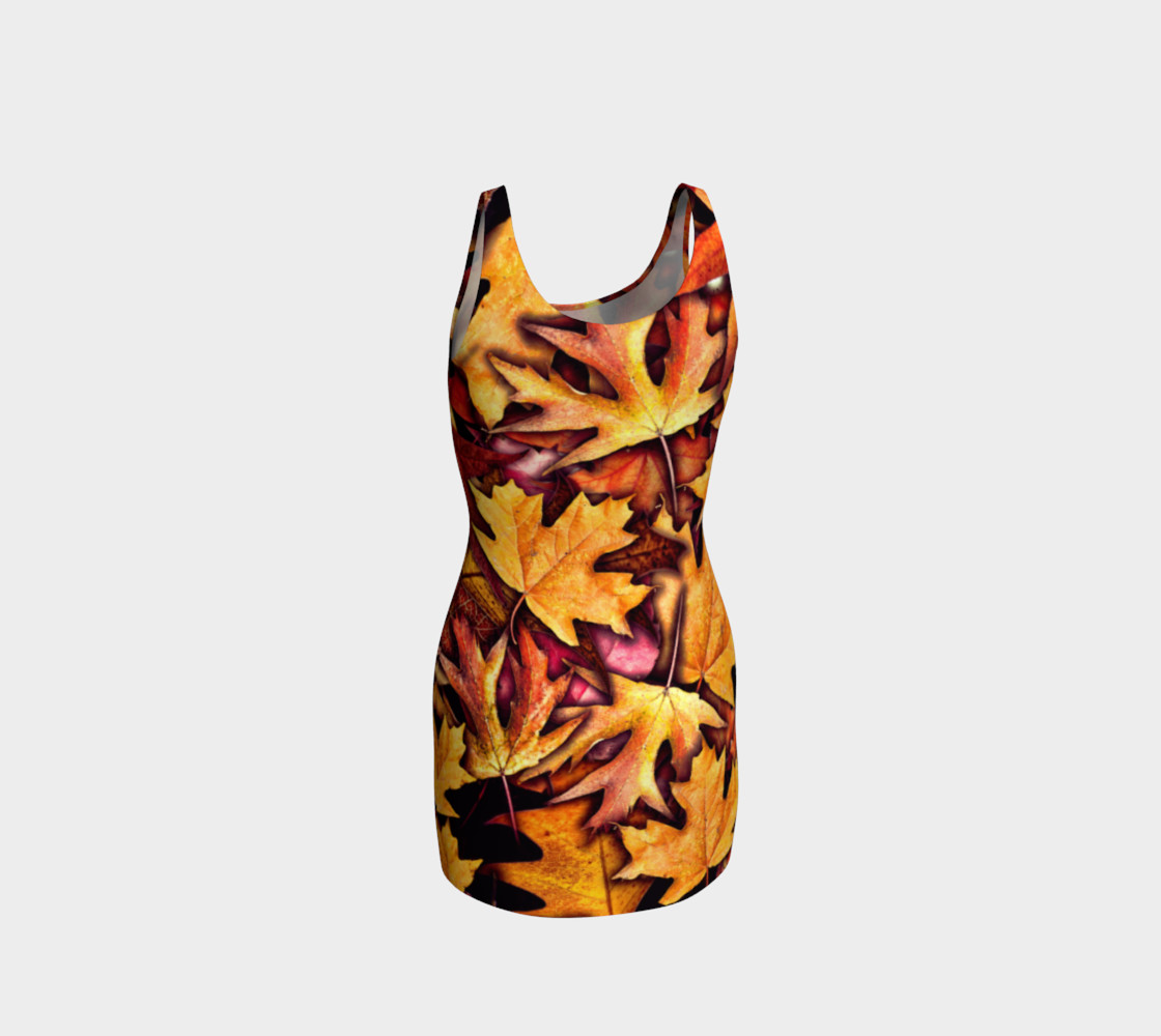 Fall Leaves Pattern Bodycon Dress preview #3