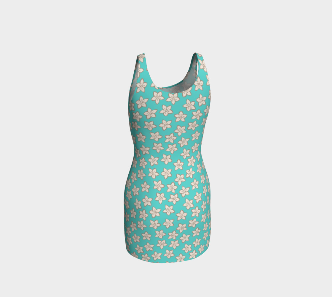 Cream and Turquoise Floral Print preview #3