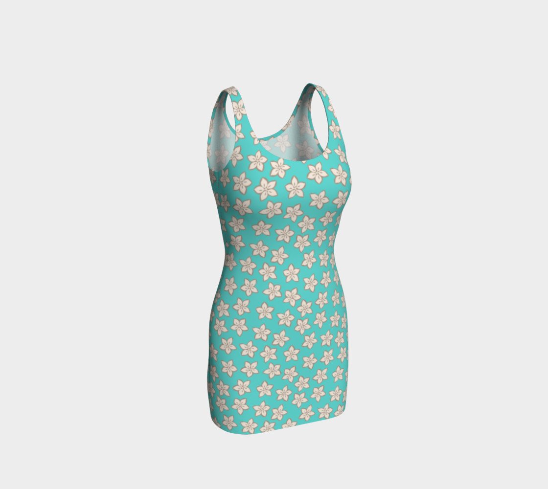 Cream and Turquoise Floral Print preview #1