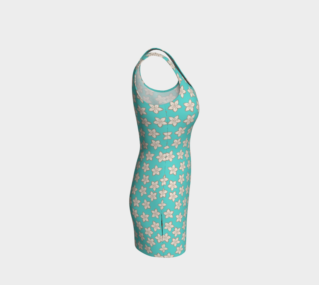 Cream and Turquoise Floral Print preview #4
