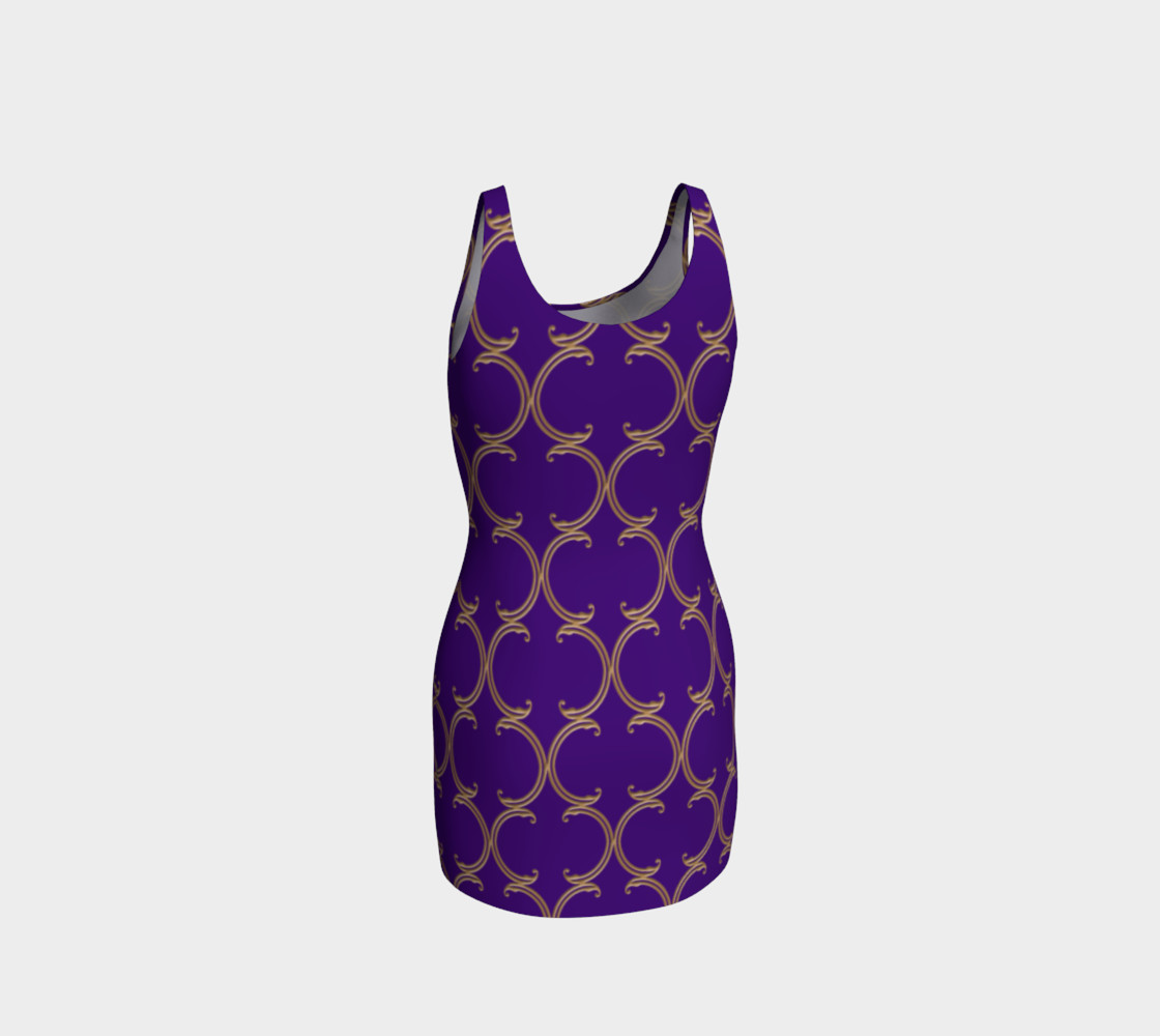 Moroccan Lattice in Purple and Faux Gold preview #3