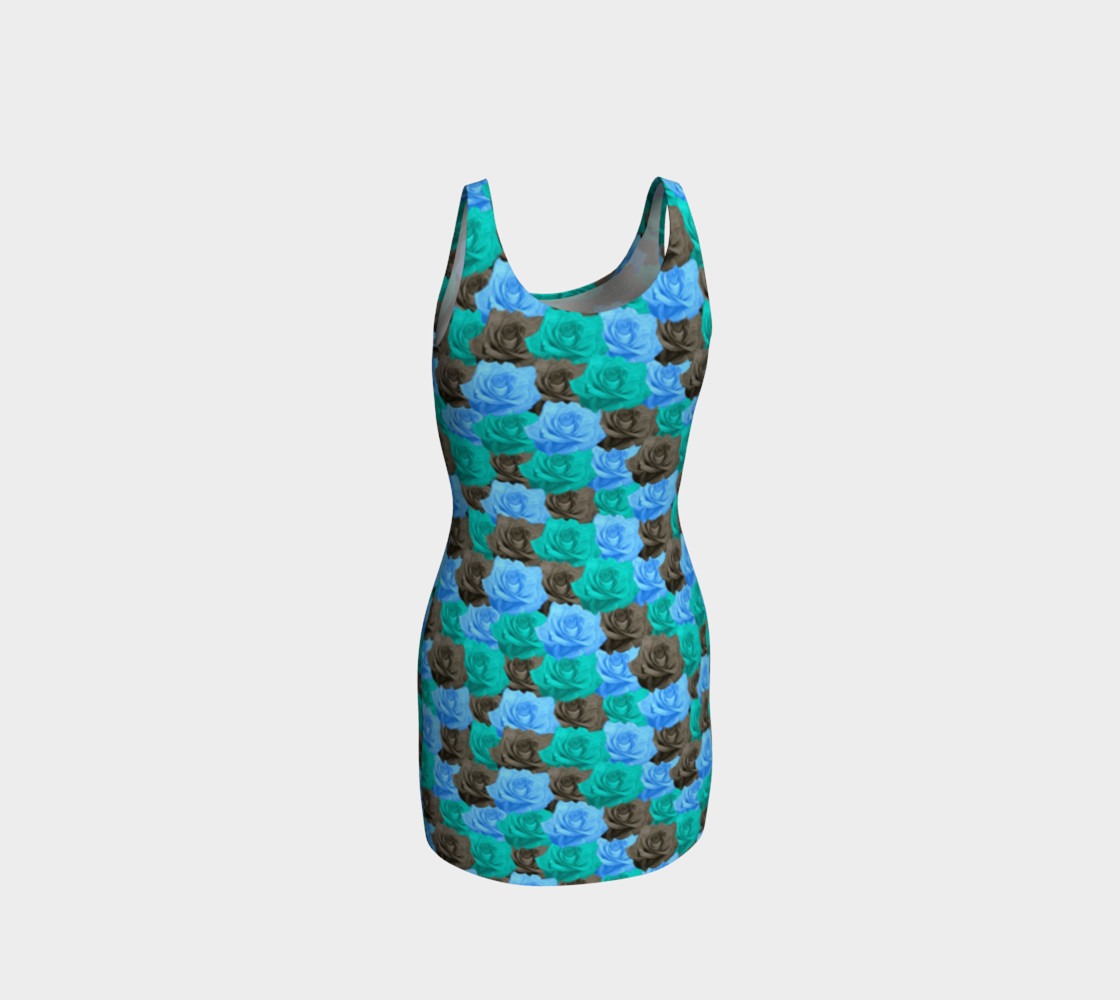 Blue Roses Bodycon Dress preview #3