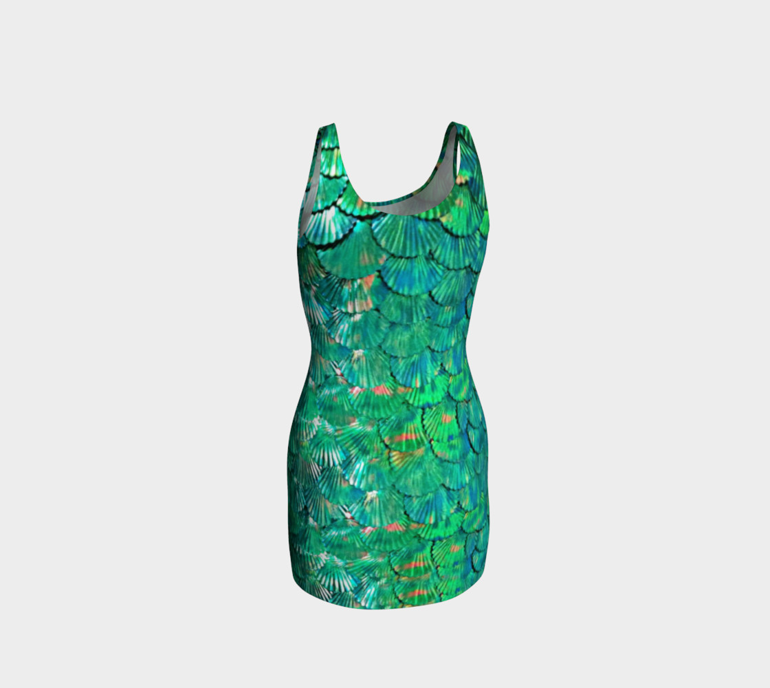 Large Mermaid-Scale Green Fitted Dress thumbnail #4