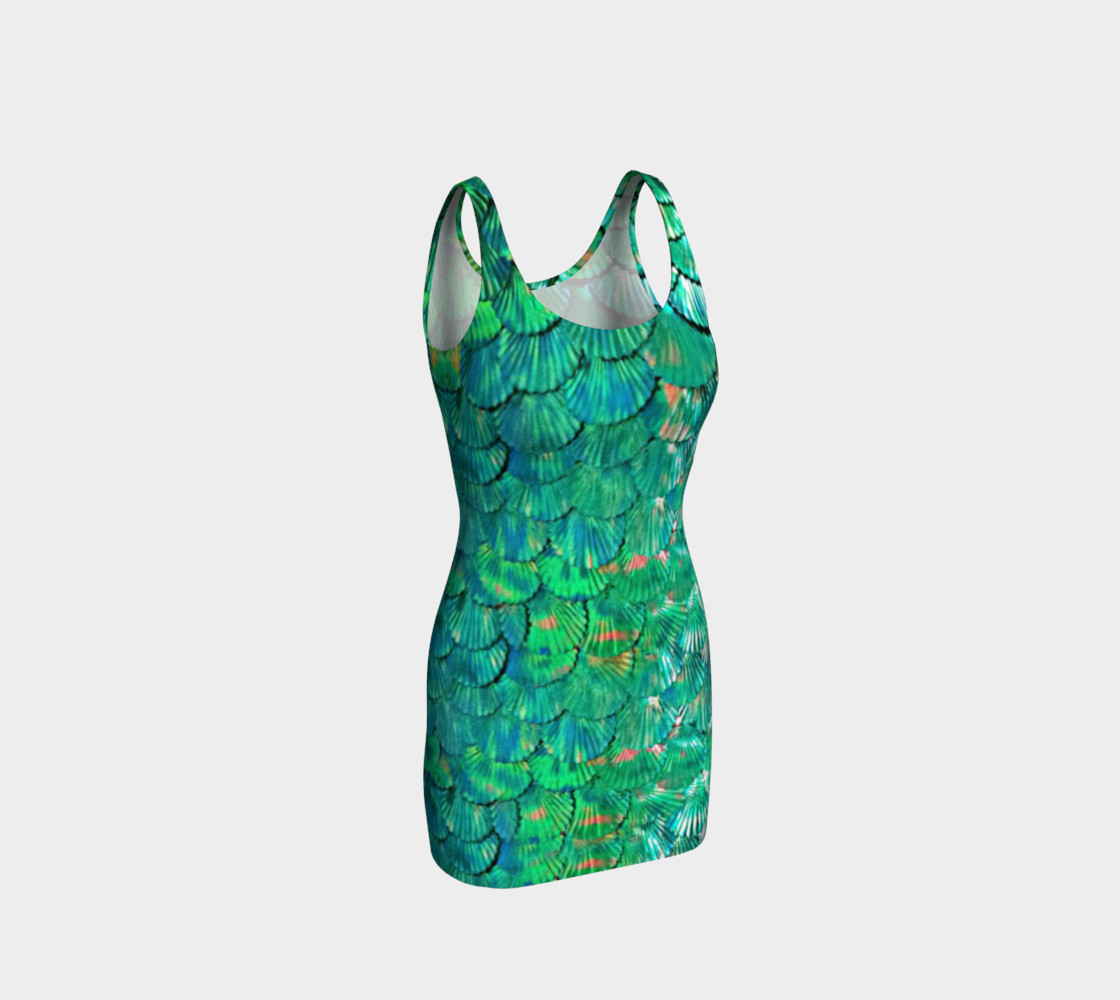 Large Mermaid-Scale Green Fitted Dress preview #1