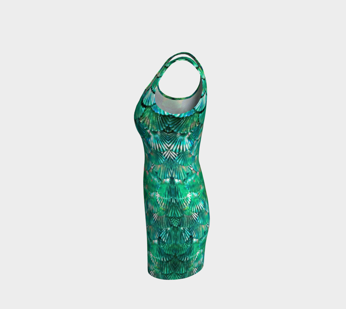 Large Mermaid-Scale Green Fitted Dress preview #2