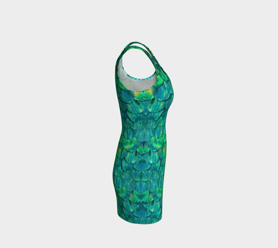 Large Mermaid-Scale Green Fitted Dress preview #4
