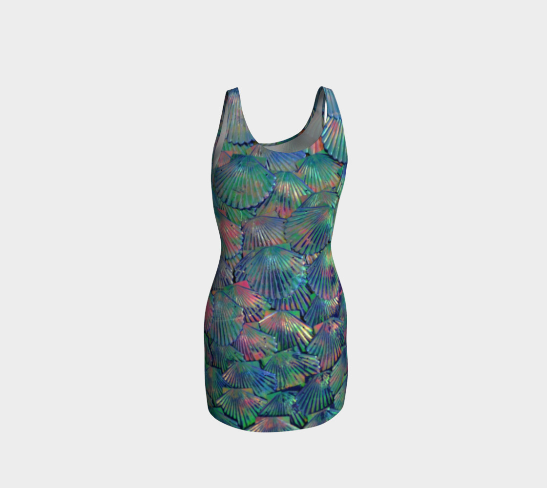 Neon Opal Large-Scale Mermaid Wiggle Dress preview #3