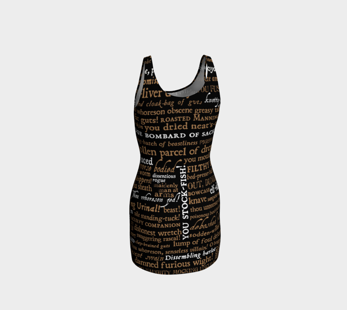 Shakespeare Insults Collection Bodycon Dress preview #3