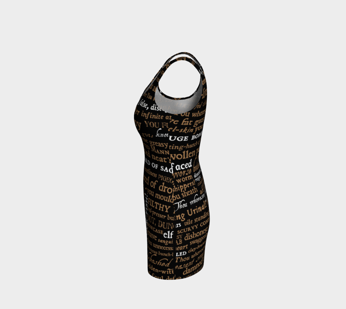 Shakespeare Insults Collection Bodycon Dress preview #2