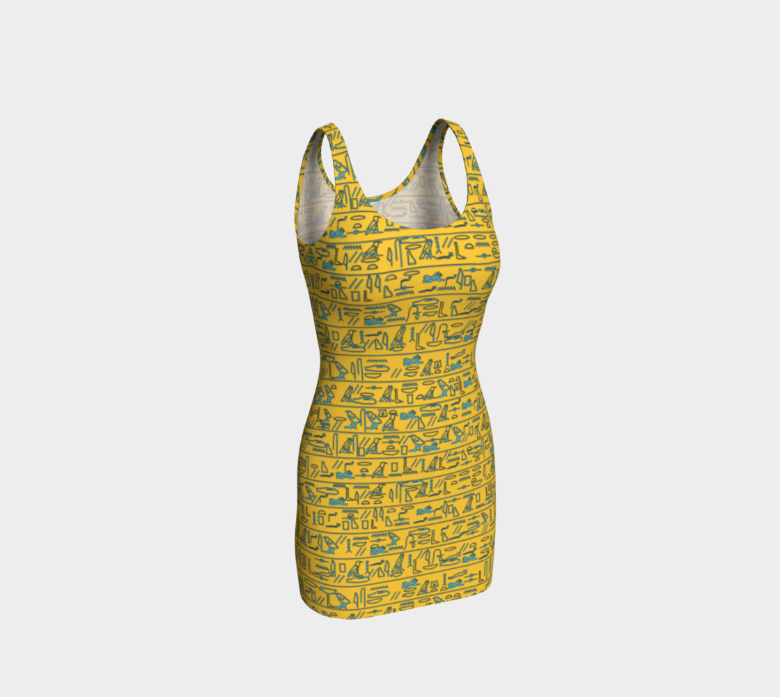 Golden Hieroglyphic BodyCon Dress preview #1