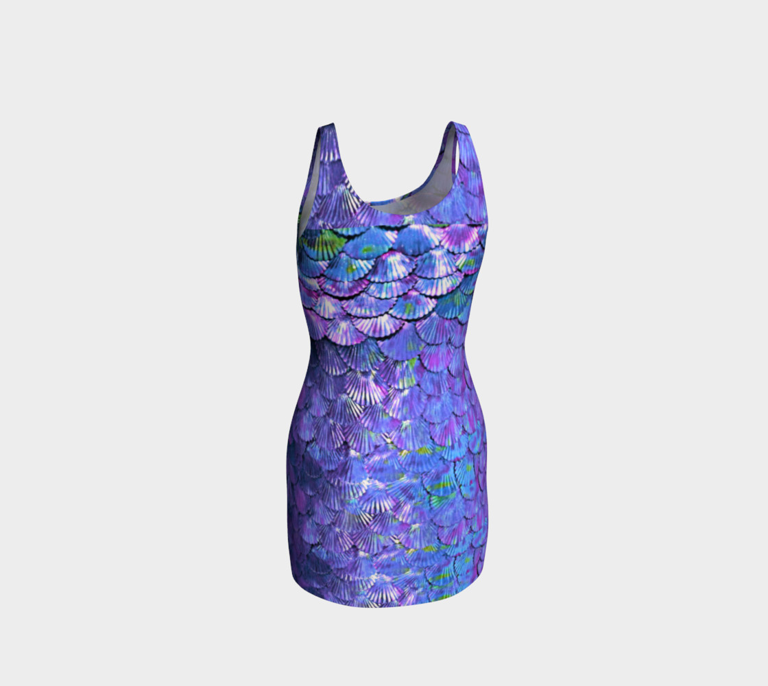 Purple Accent Mermaid Scale Wiggle Dress  preview #3