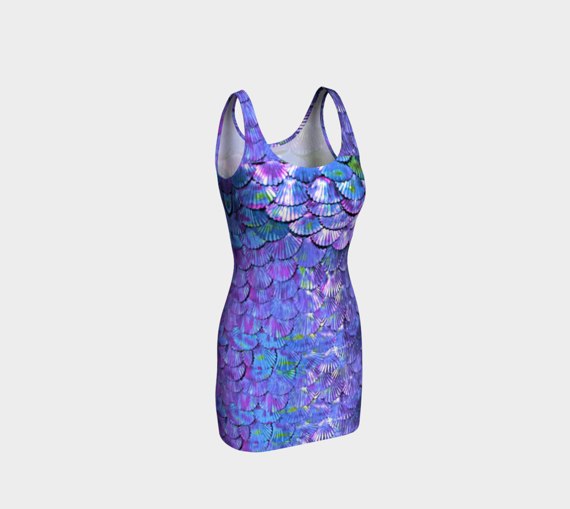 Purple Accent Mermaid Scale Wiggle Dress  preview #1