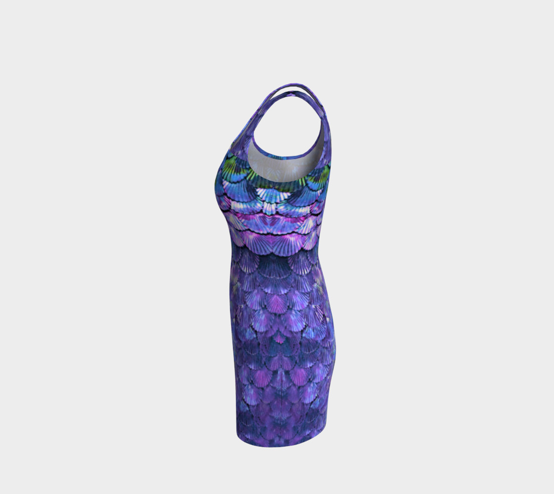 Purple Accent Mermaid Scale Wiggle Dress  preview #2