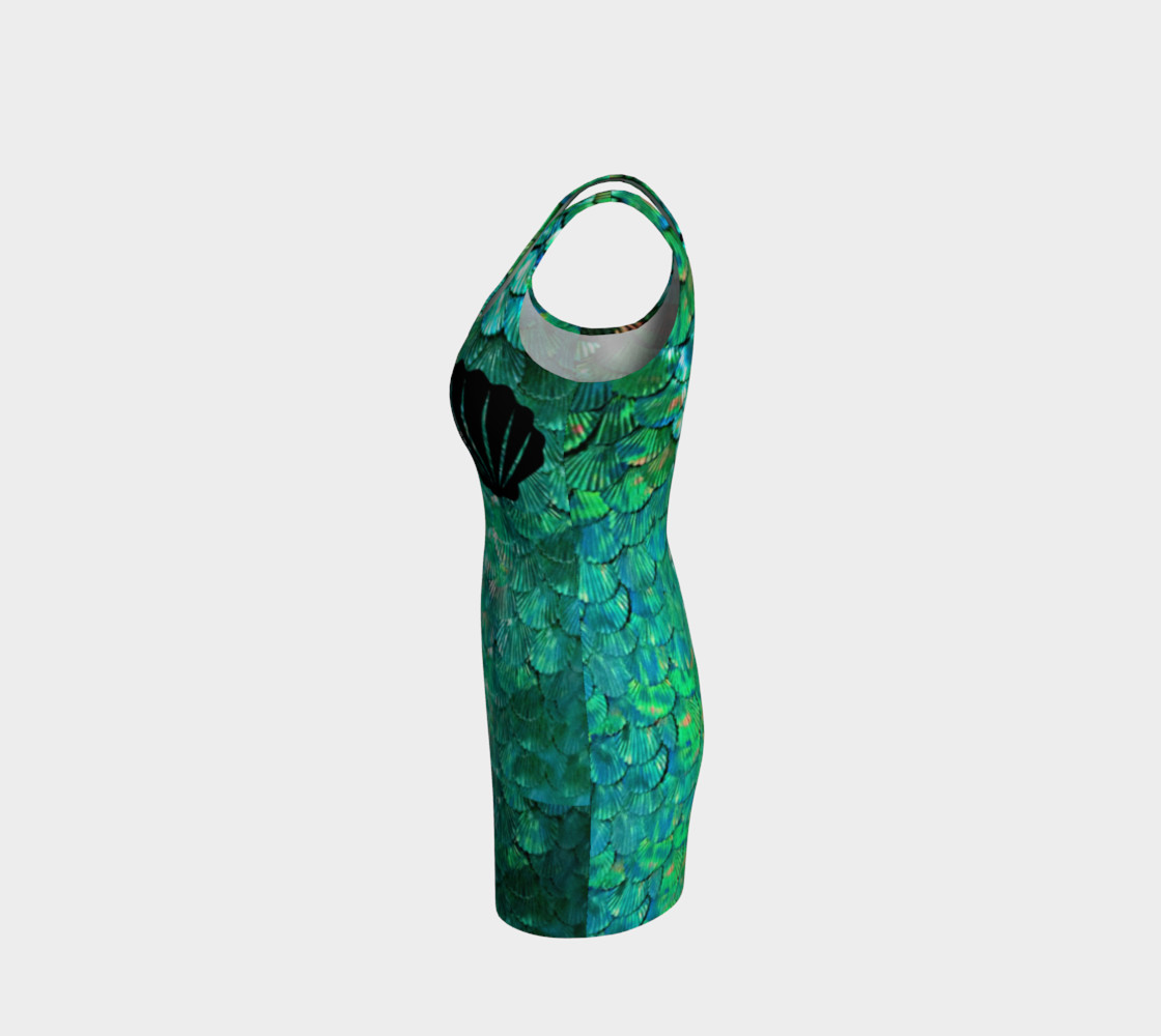 Mermaid Shell Green Scale Wiggle Dress preview #2