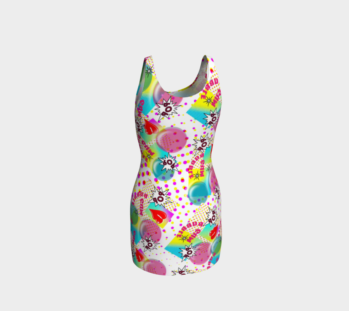Pop Art Comic Print Fun Summer Fashion Dress preview #3