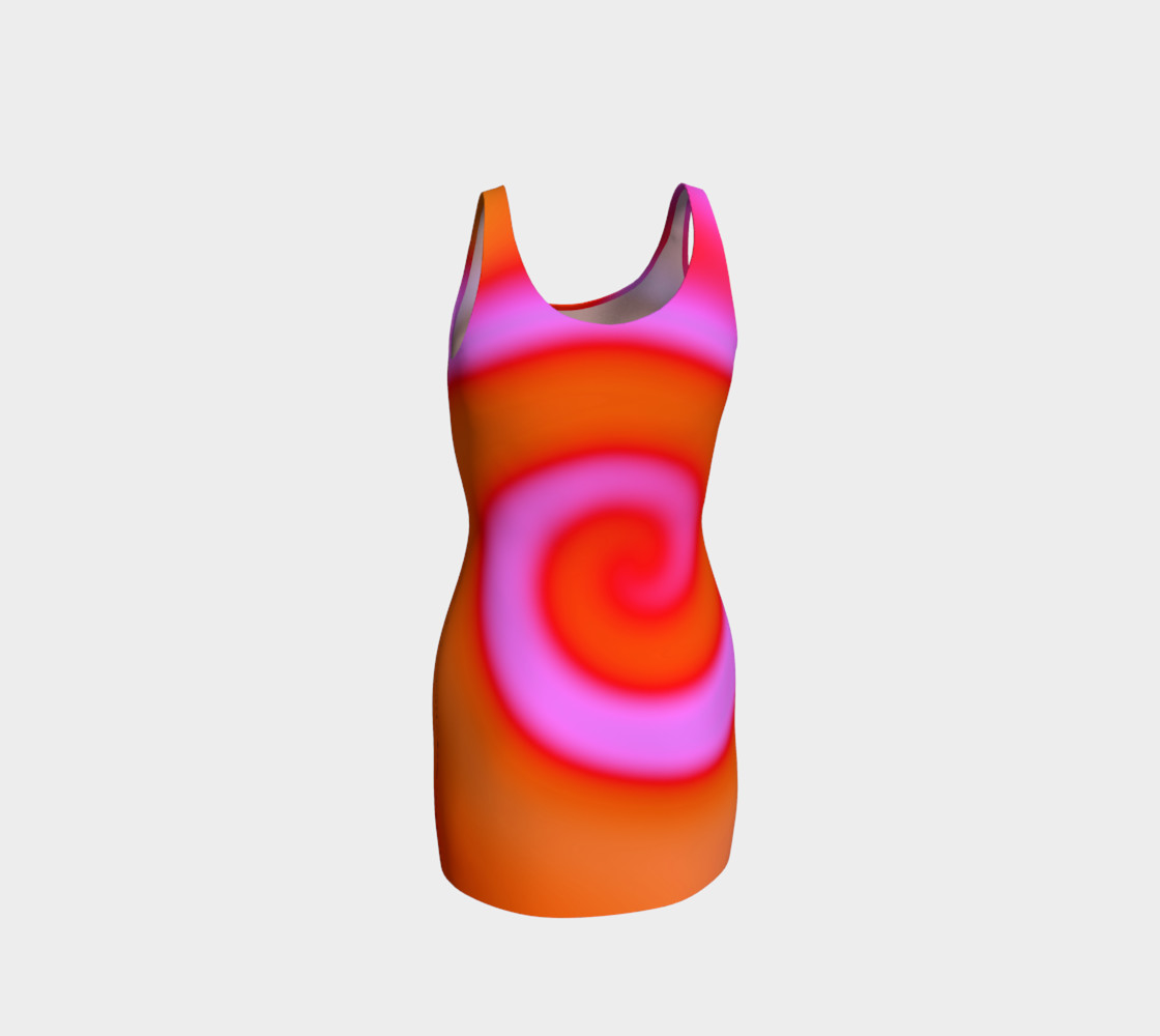 Bright Colorful Orange Pink Swirl Abstract preview #3