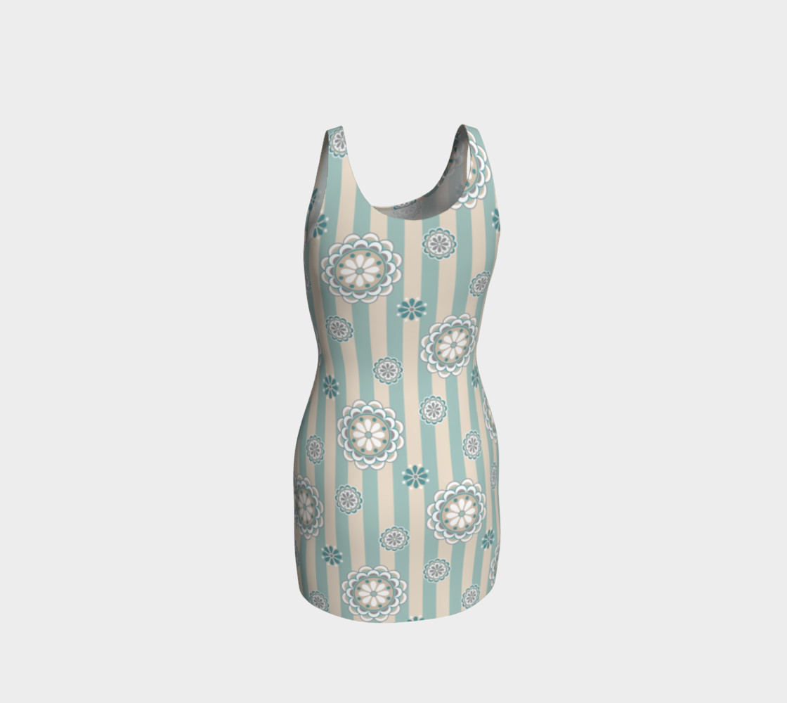 Mod Flowers in Sea Foam and Beige preview #3