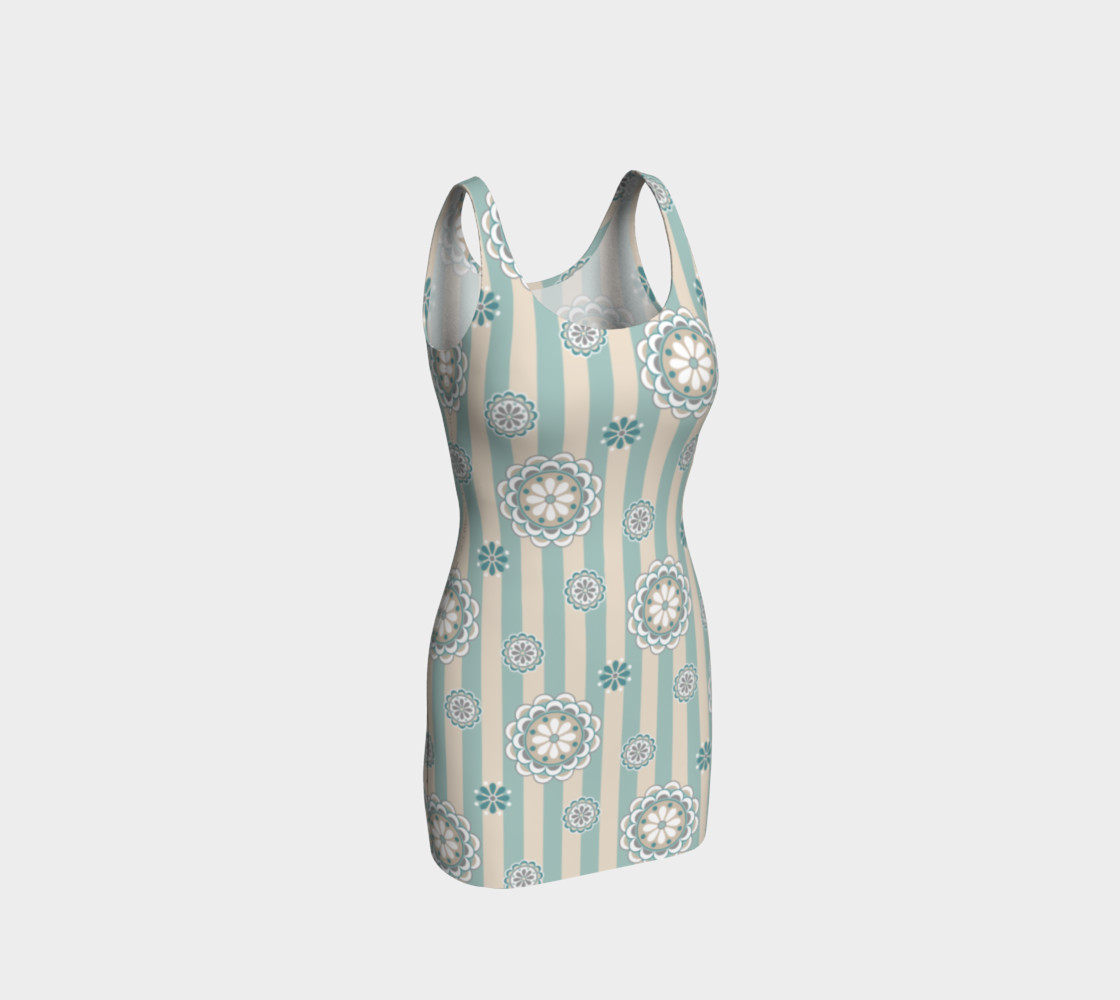 Mod Flowers in Sea Foam and Beige preview #1