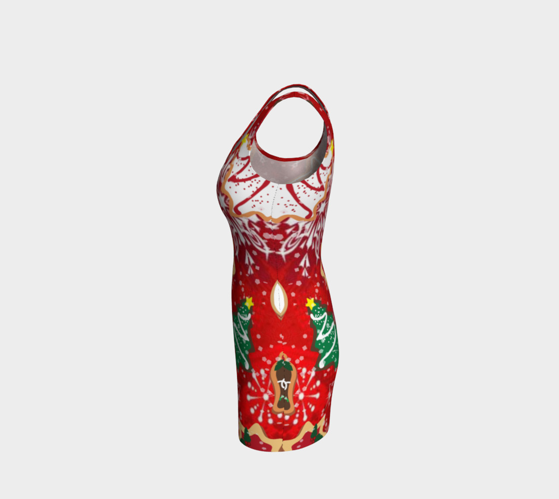 Retro Christmas Cookies Holiday fitted Dress preview #2