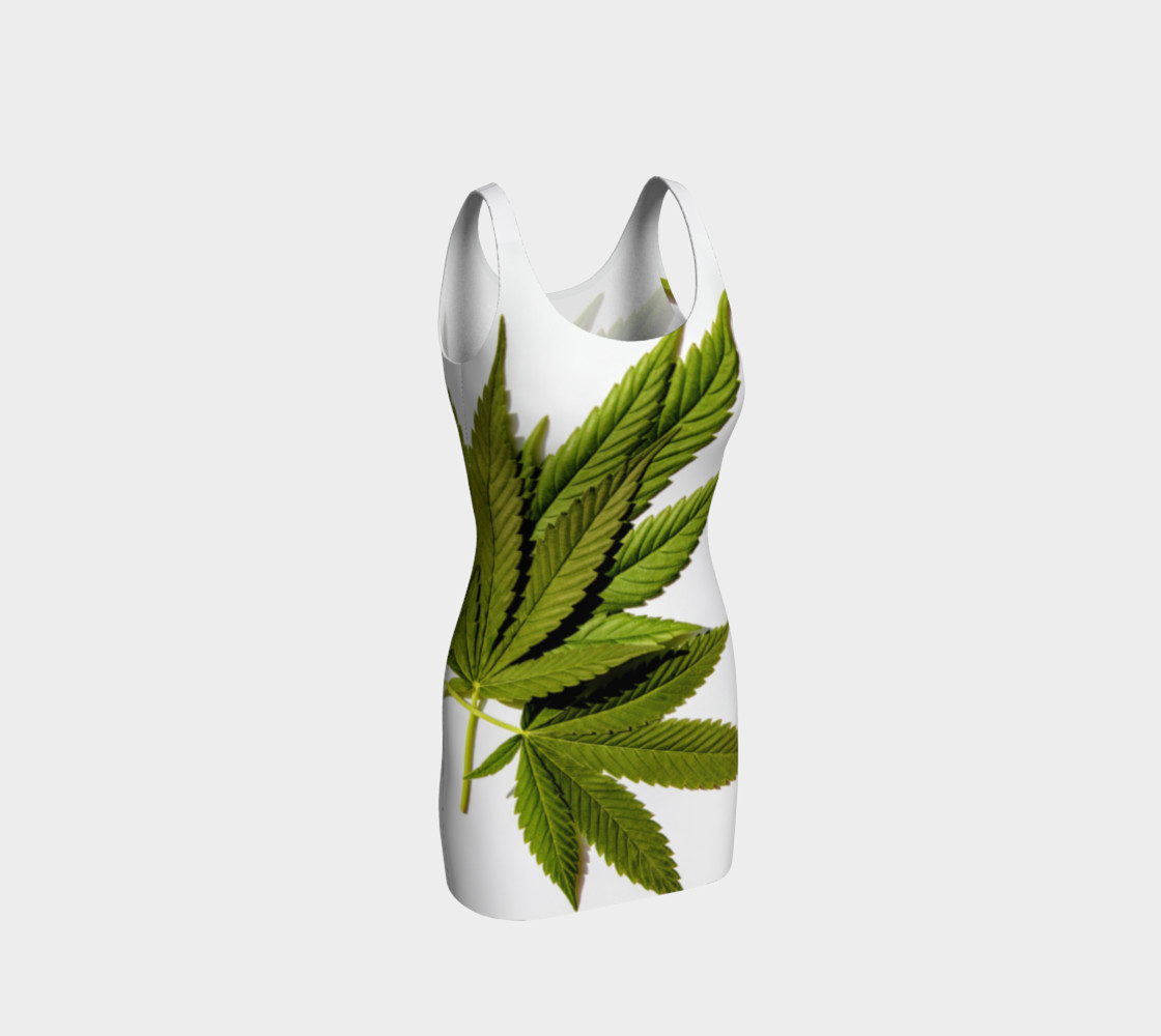 Marijuana Leaves Olive and Black on White preview #1