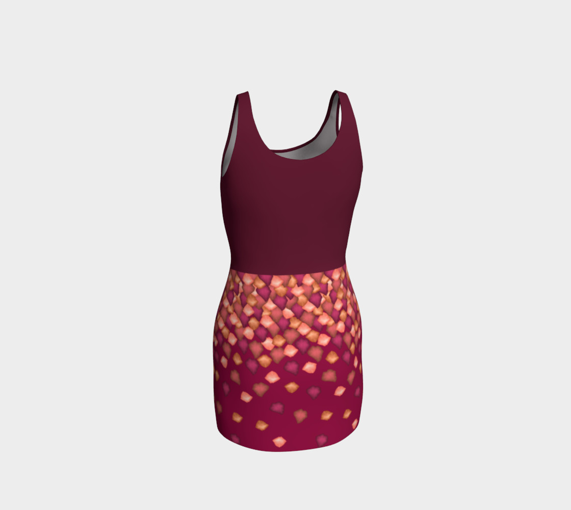 Falling Leaves Bodycon Dress with Burgundy Top preview #3