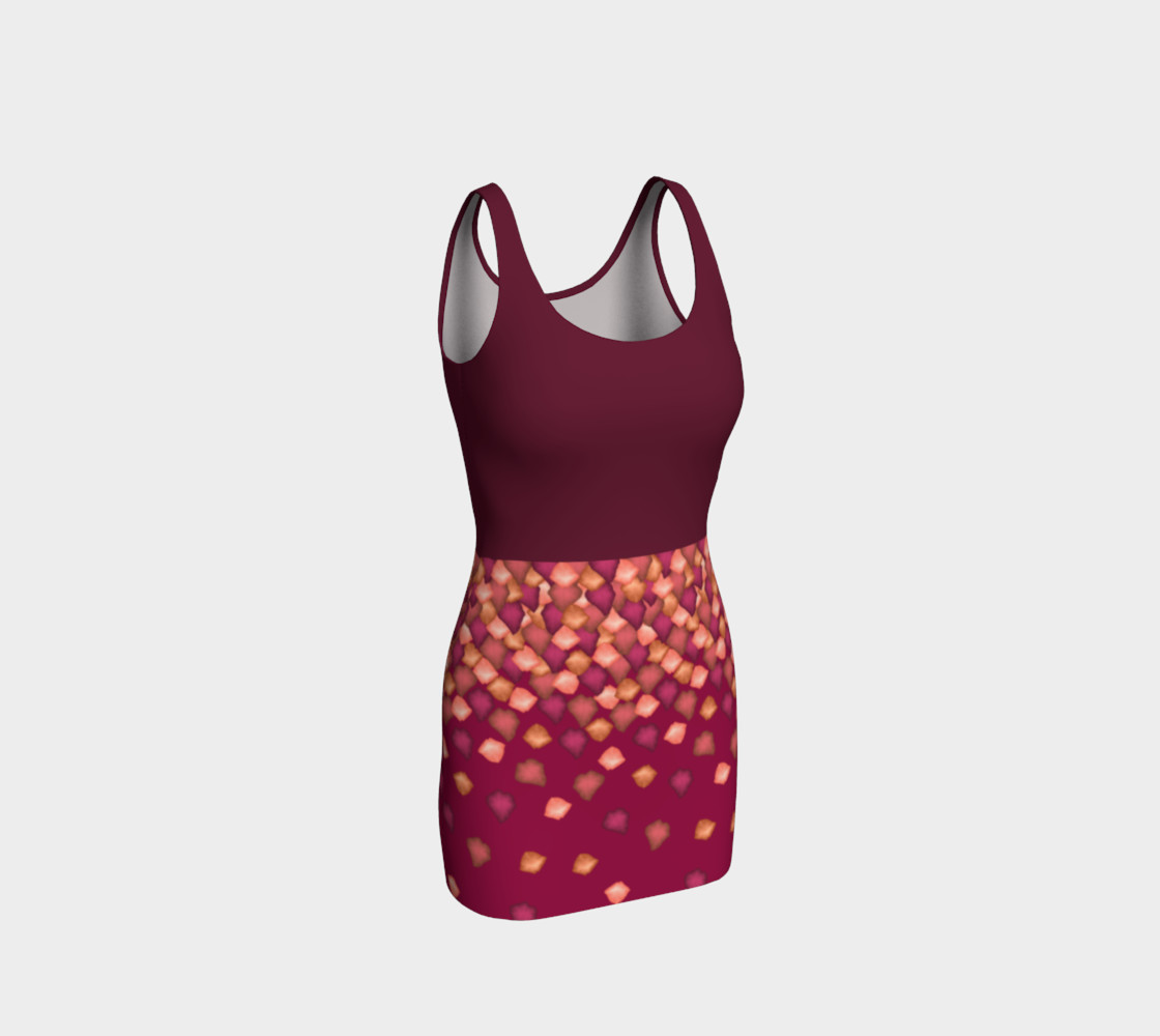 Falling Leaves Bodycon Dress with Burgundy Top thumbnail #2