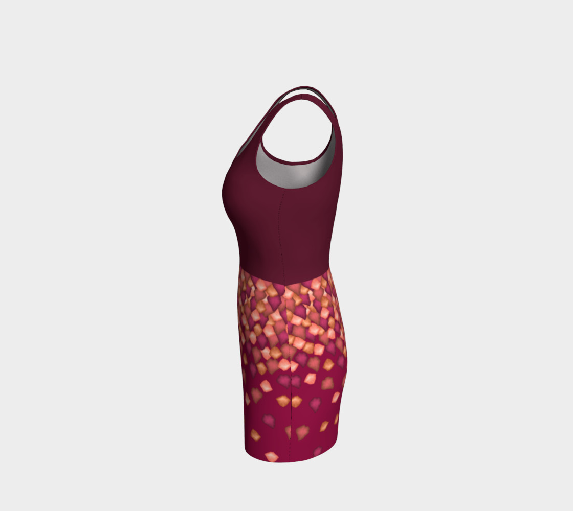 Falling Leaves Bodycon Dress with Burgundy Top preview #2