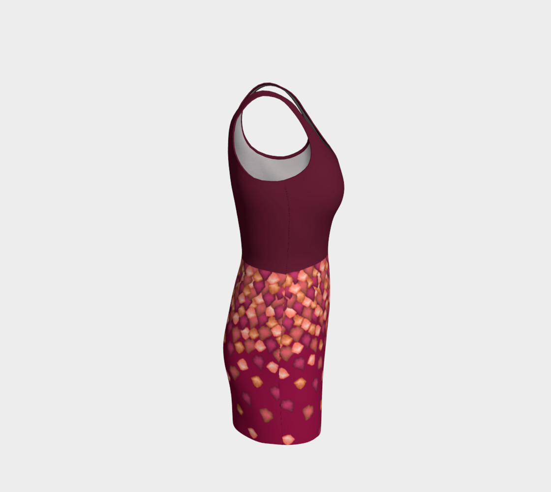 Falling Leaves Bodycon Dress with Burgundy Top thumbnail #5