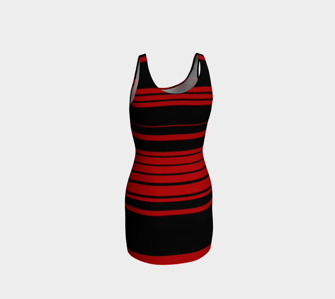 3 Red Stripes You're Out Bodycon Dress preview #3