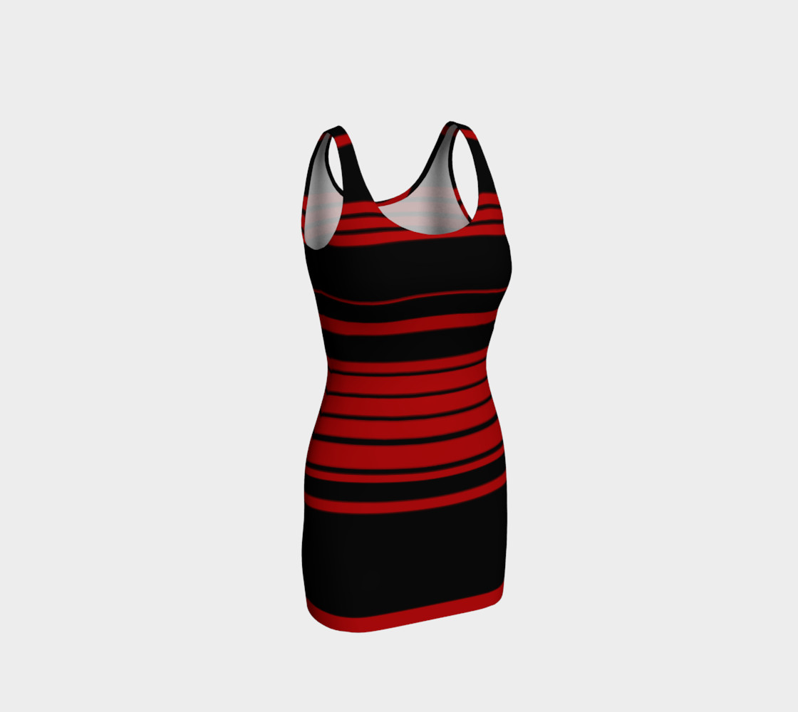 3 Red Stripes You're Out Bodycon Dress preview #1