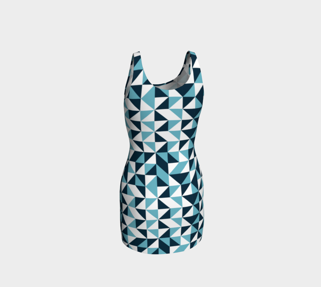Blue Triangles Bodycon Dress preview #3