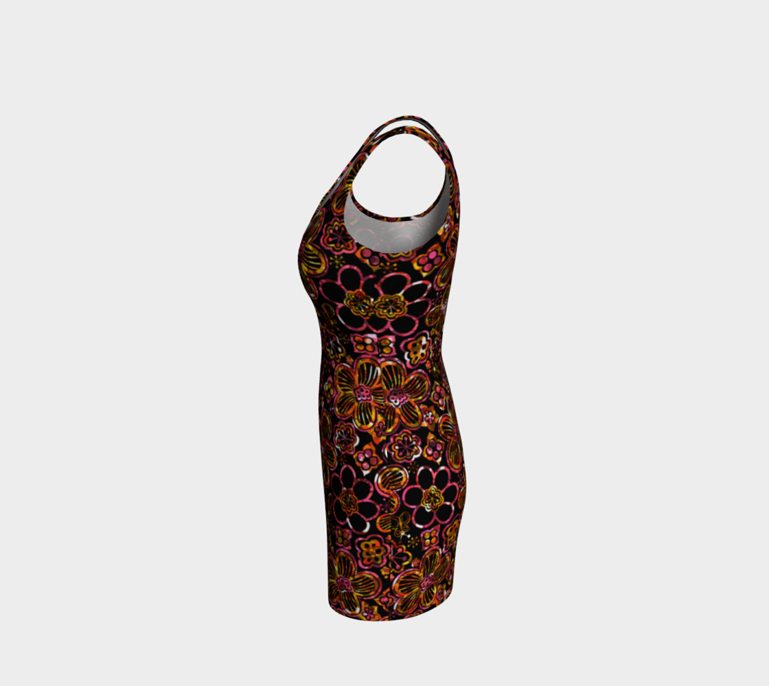 Colorful Stained Glass Look Whimsical Floral Fitted Dress preview #2