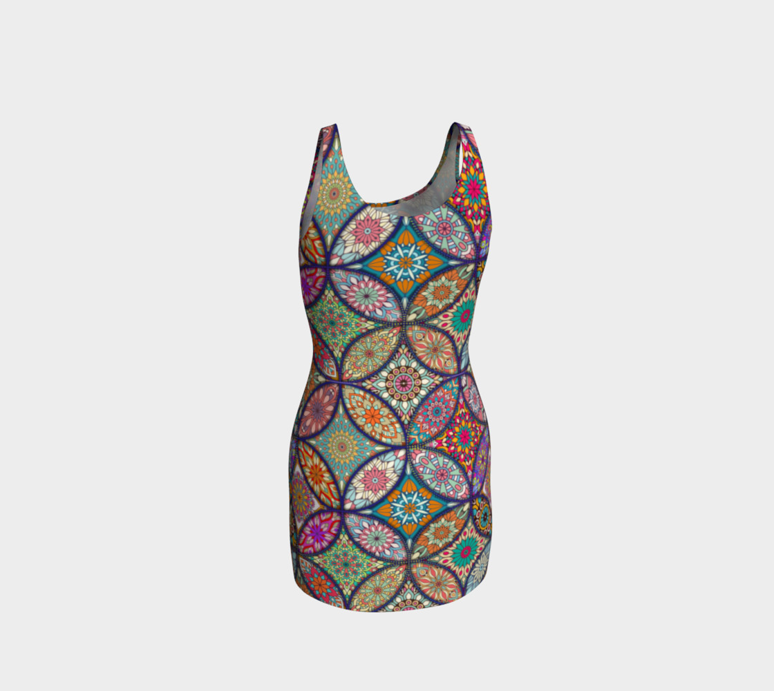 Vibrant Mandalas Bodycon Dress preview #3