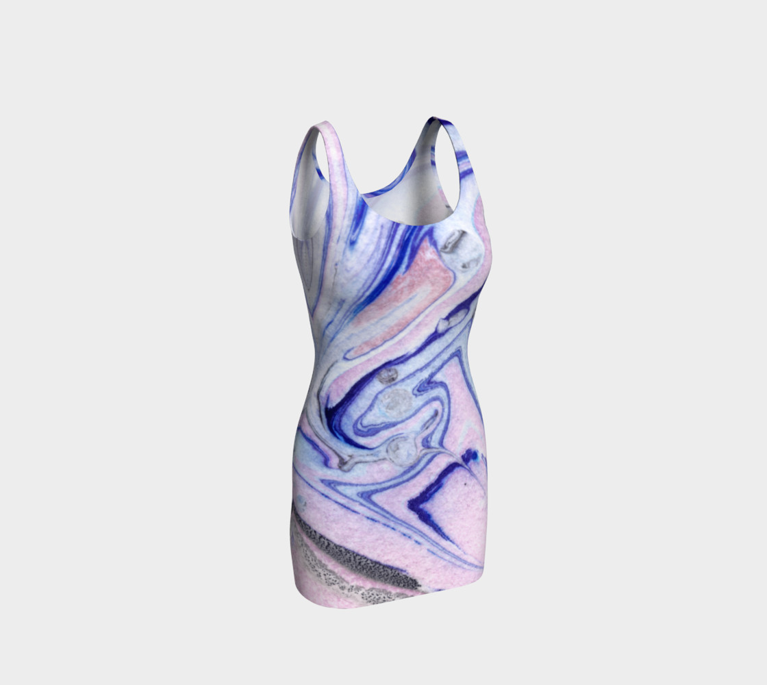 Pink Blue Marble Pattern - Bodycon Dress preview #1