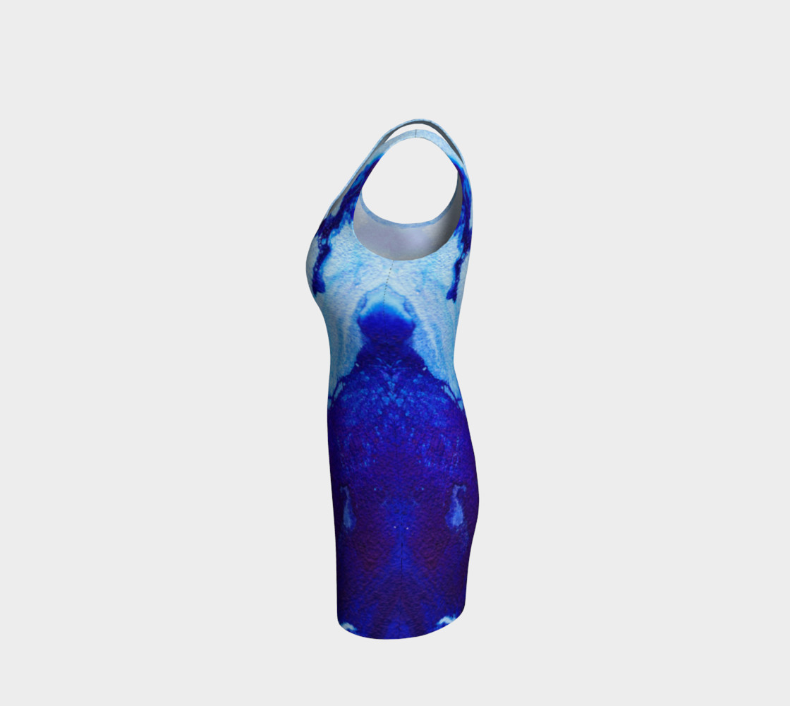 Blue Abstract Marble - Bodycon Dress preview #2