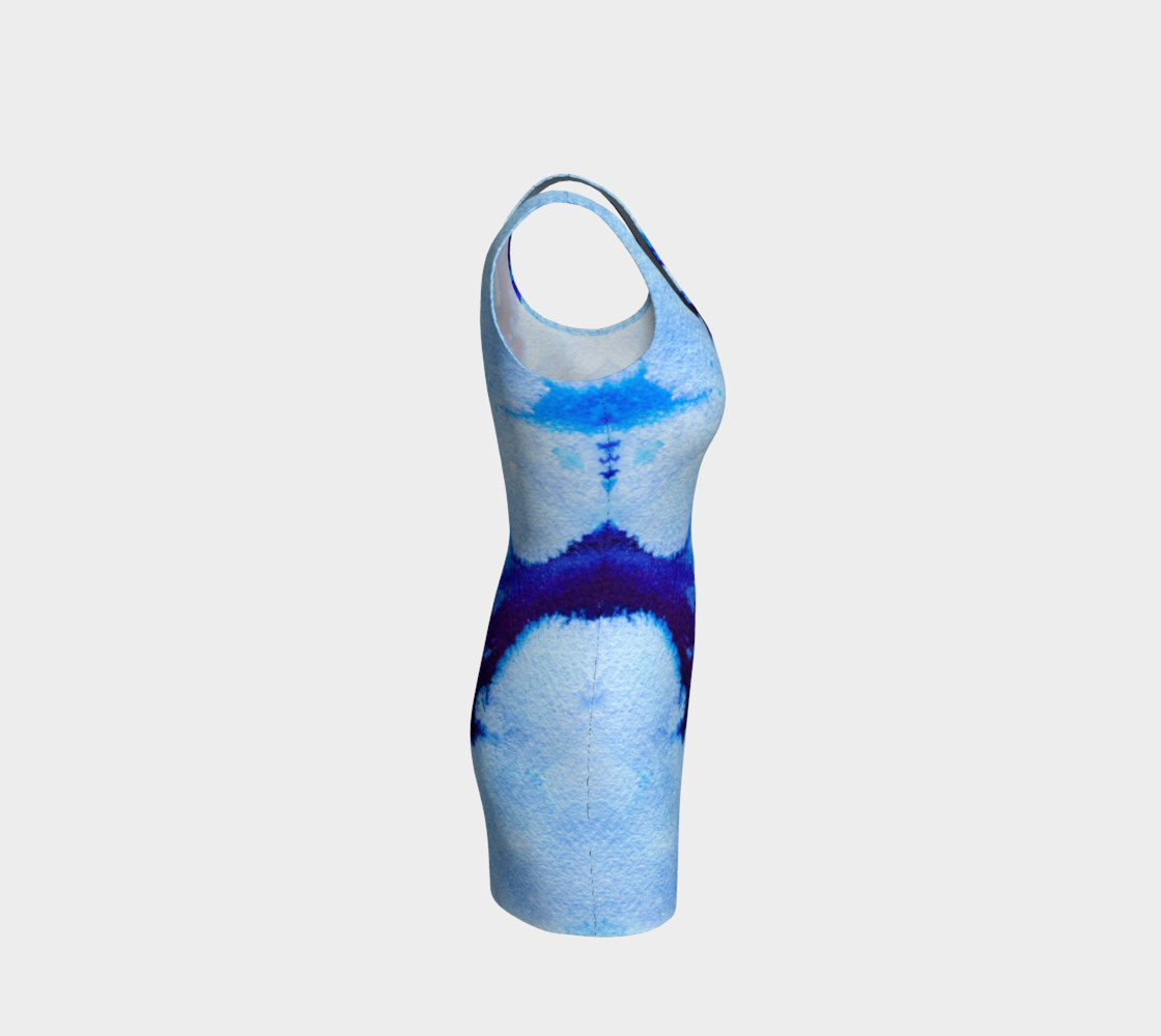 Blue Abstract Marble - Bodycon Dress preview #4
