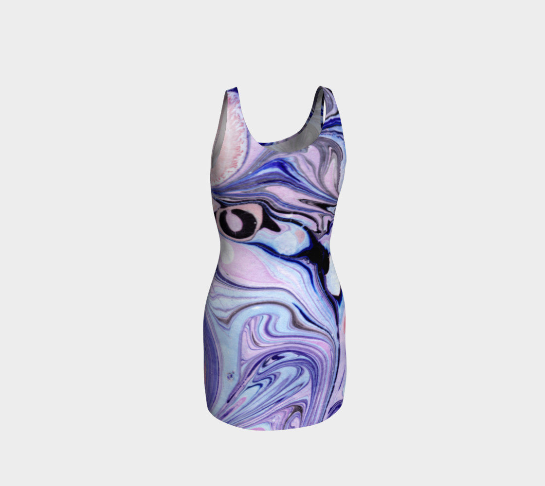Purple Black Abstract Marble Pattern - Bodycon Dress preview #3